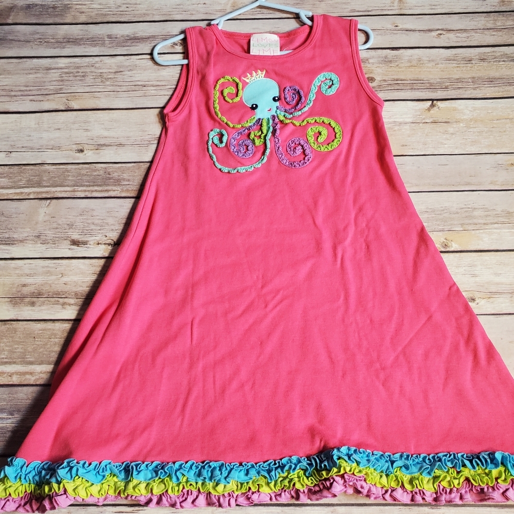 Lemon Loves Lime octopus swing twirl pink dress